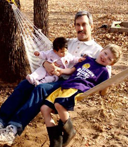 family in a swing