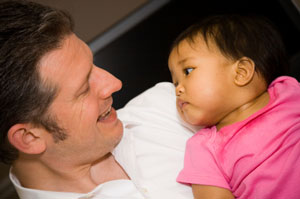 father with adorable baby