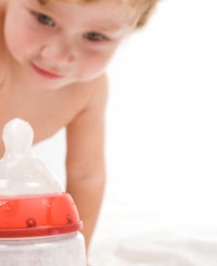 baby with bottle